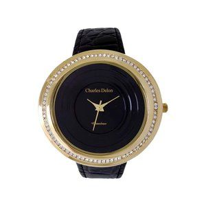 Charles Delon Casual Style Black/Gold Watch
